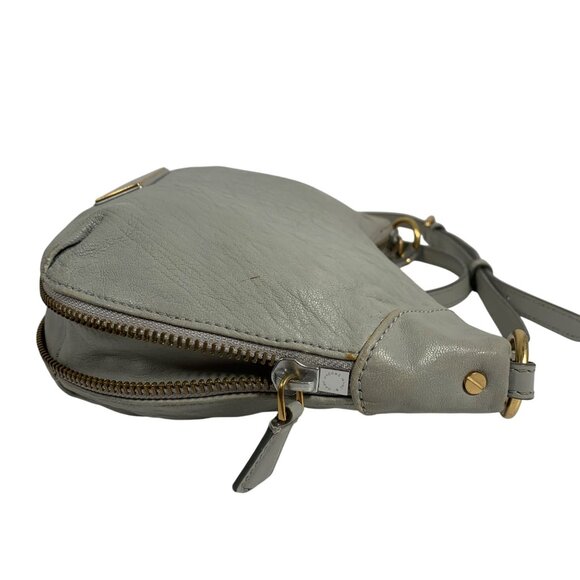 Marc By Marc Jacobs Washed Up Gray Leather Expandable Crossbody Bag Adj Strap - Picture 5 of 12